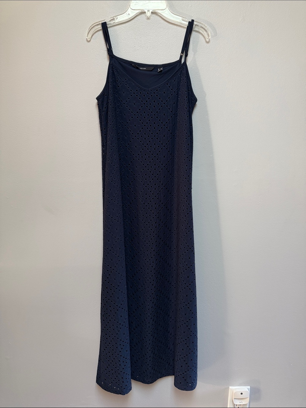 Vero Moda Navy Eyelet Slip Dress